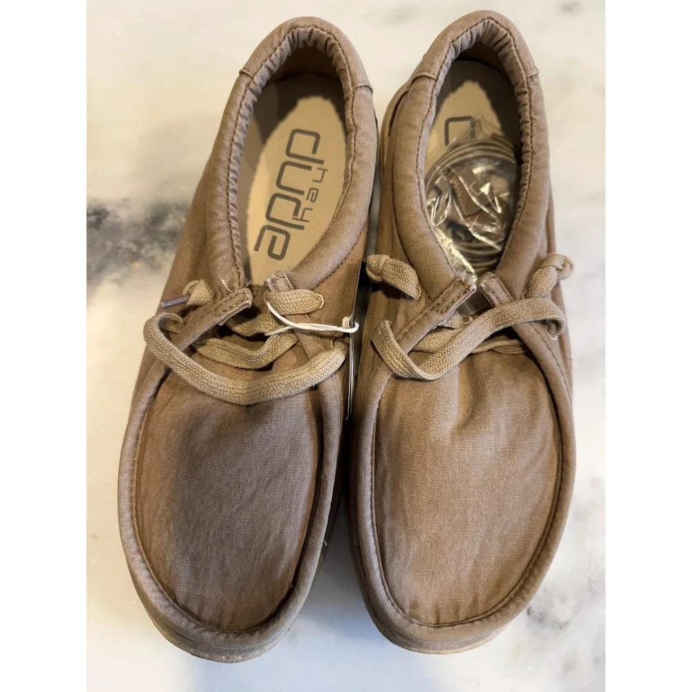 Hey Dude Wally Washed Mens Size 12 Chestnut Brown Relaxed Fit Loafers 11521602